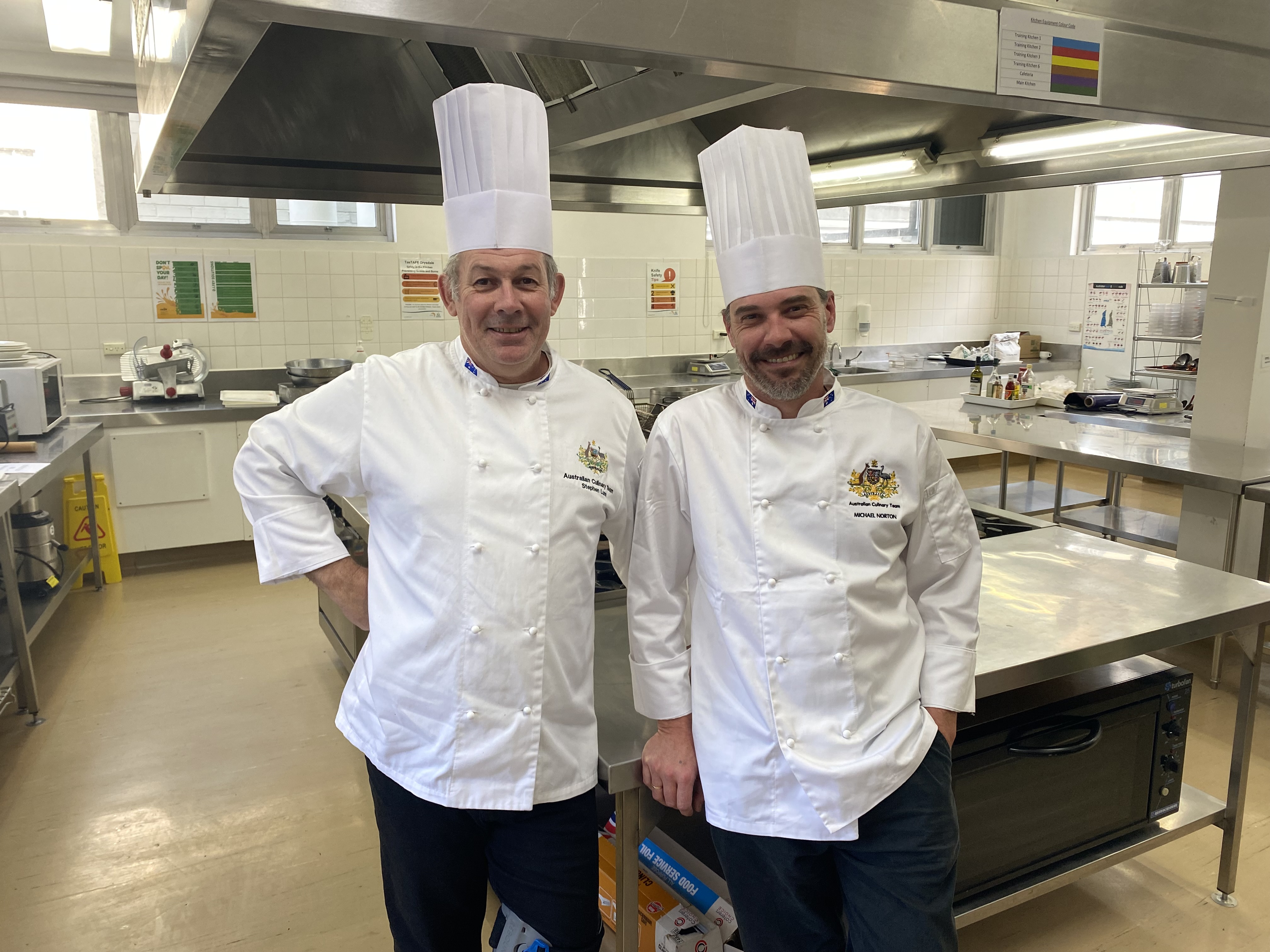TasTAFE Cookery Teachers Stephen Lunn and Michael Norton
