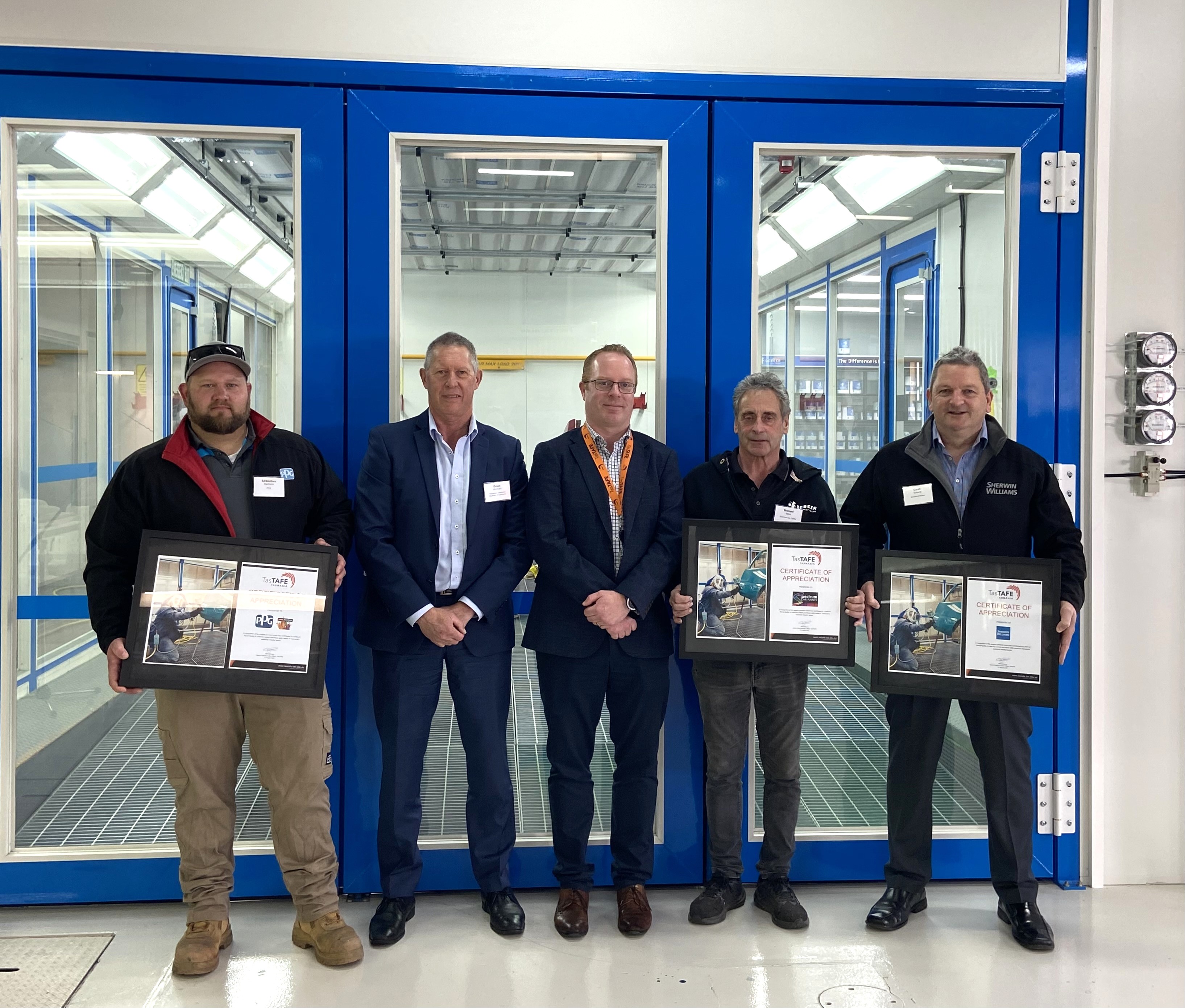 Spray booth opening at Devonport Campus