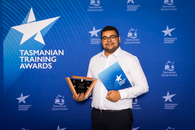 Braydon Gower at the Tasmanian Training Awards