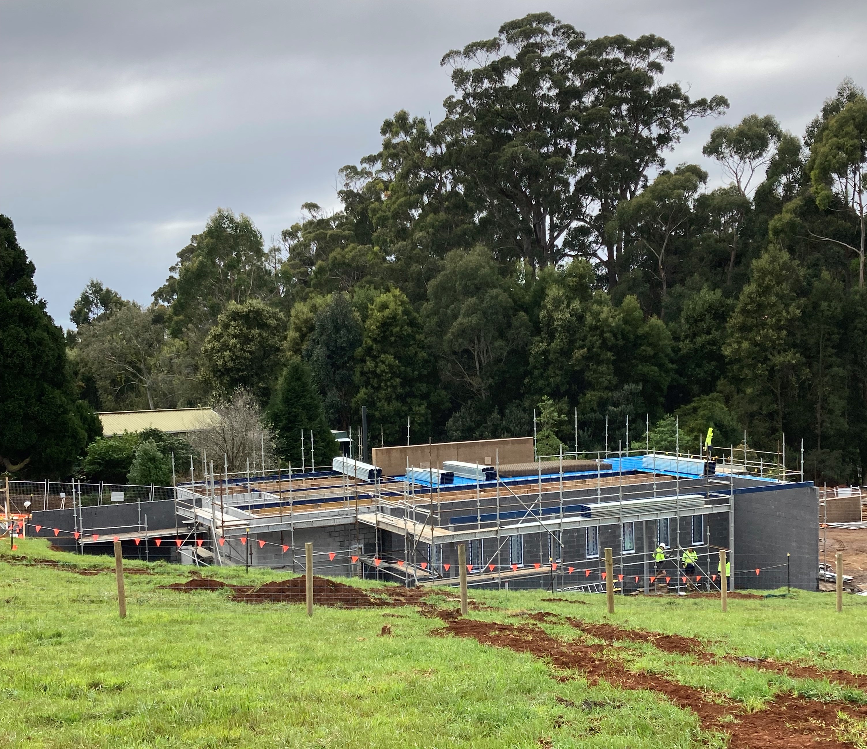 Construction site at the TasTAFE Freer Farm Agricultural Centre of Excellence site