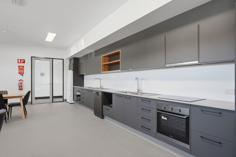 Kitchen and dining with table and chairs