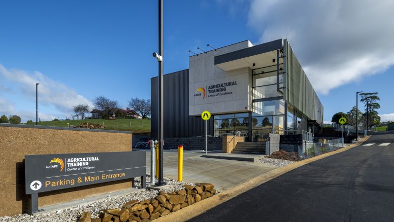 External view of TasTAFE's agricultural centre of excellence building