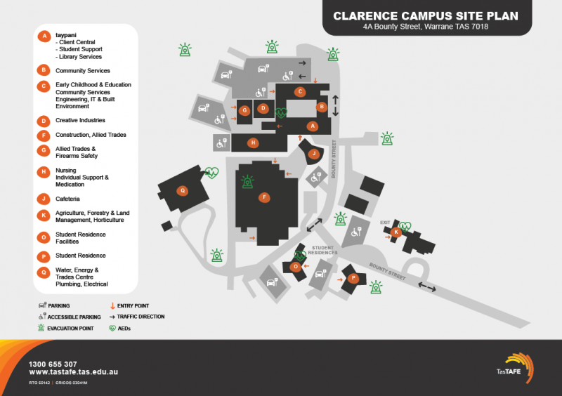 Clarence Campus map