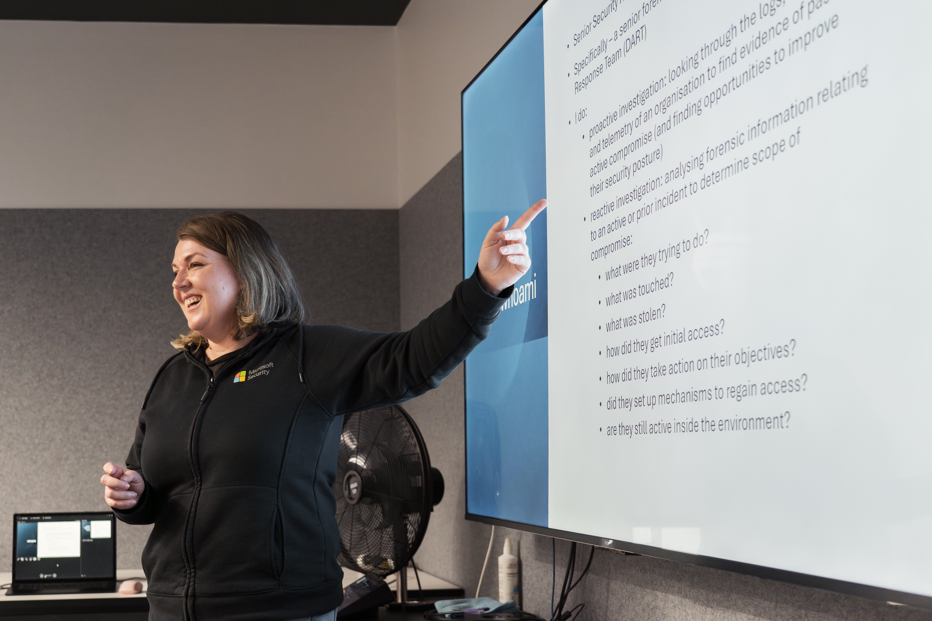 Steph Burr at Cyber Security presentation
