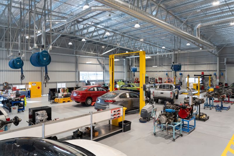 New Automotive training facility equipped with specialised tools and service bays for maintenance