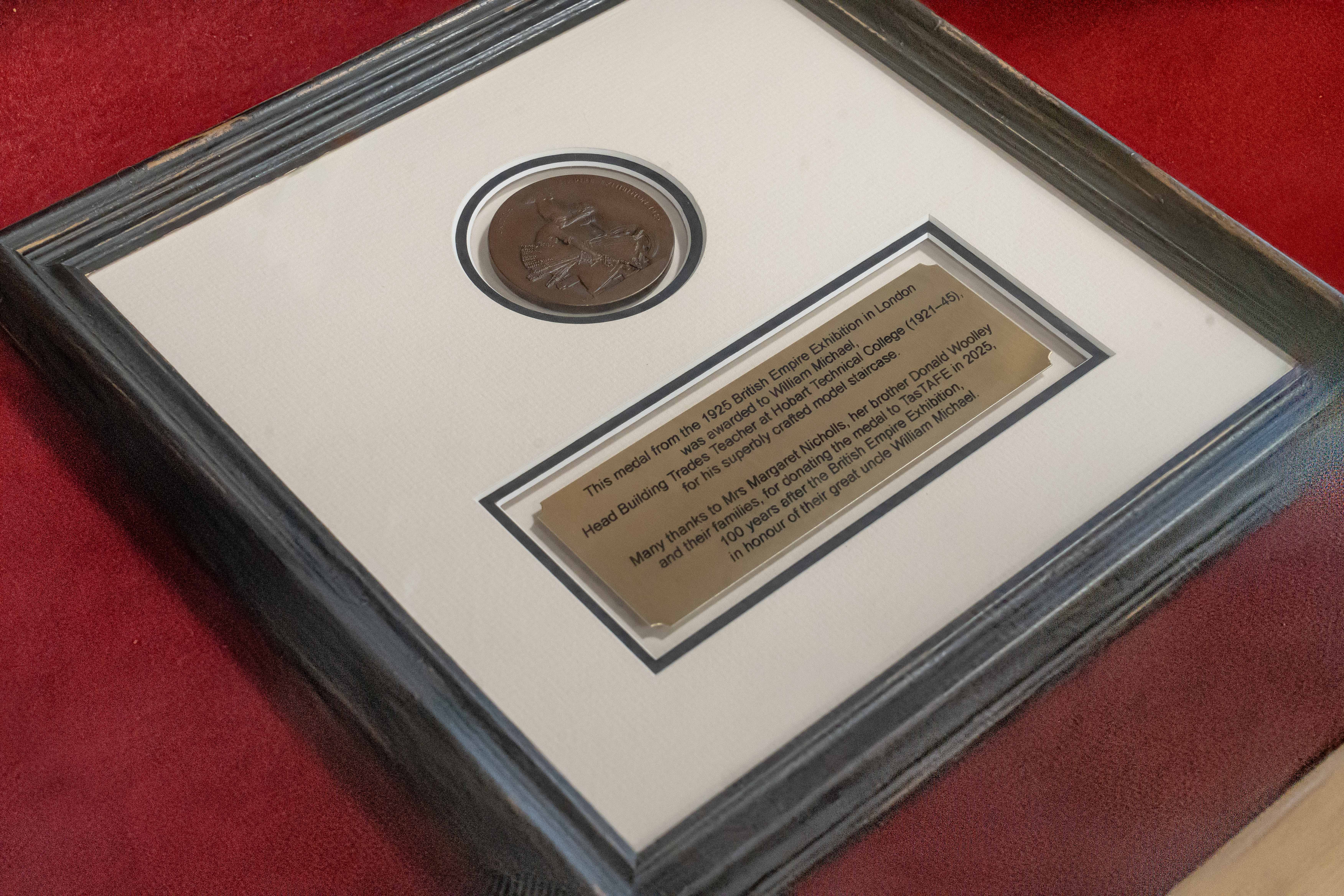 Medal and plaque