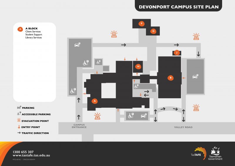 Campus map for Devonport TasTAFE