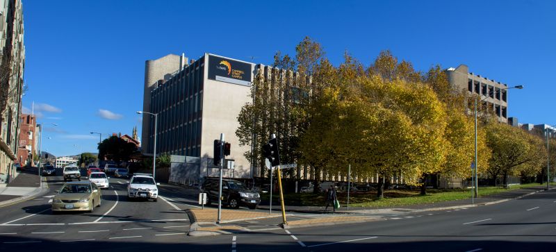 Campbell Street TasTAFE building exterior as seen from Brooker Highway side