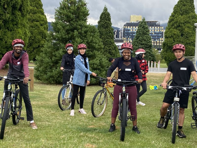 several bike riders